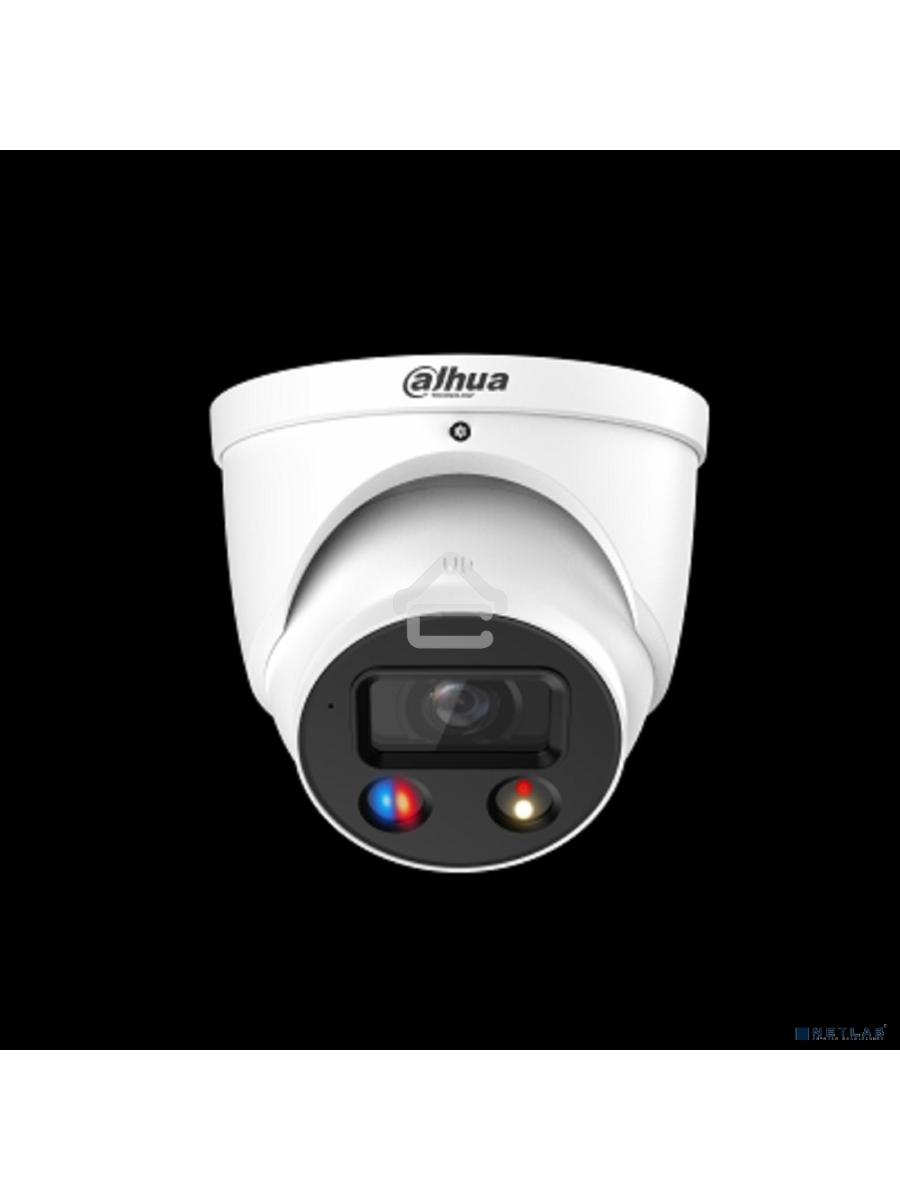 Уличная купольная IP-видеокамера TiOC DAHUA DH-IPC-HDW3849HP-AS-PV-0280B-S5 с ИИ и активным сдерживанием 8Мп; 1/2.7” CMOS; объектив 2.8мм, видеоаналитика, ИК 30м, LED 30м, IP67, корпус: металл