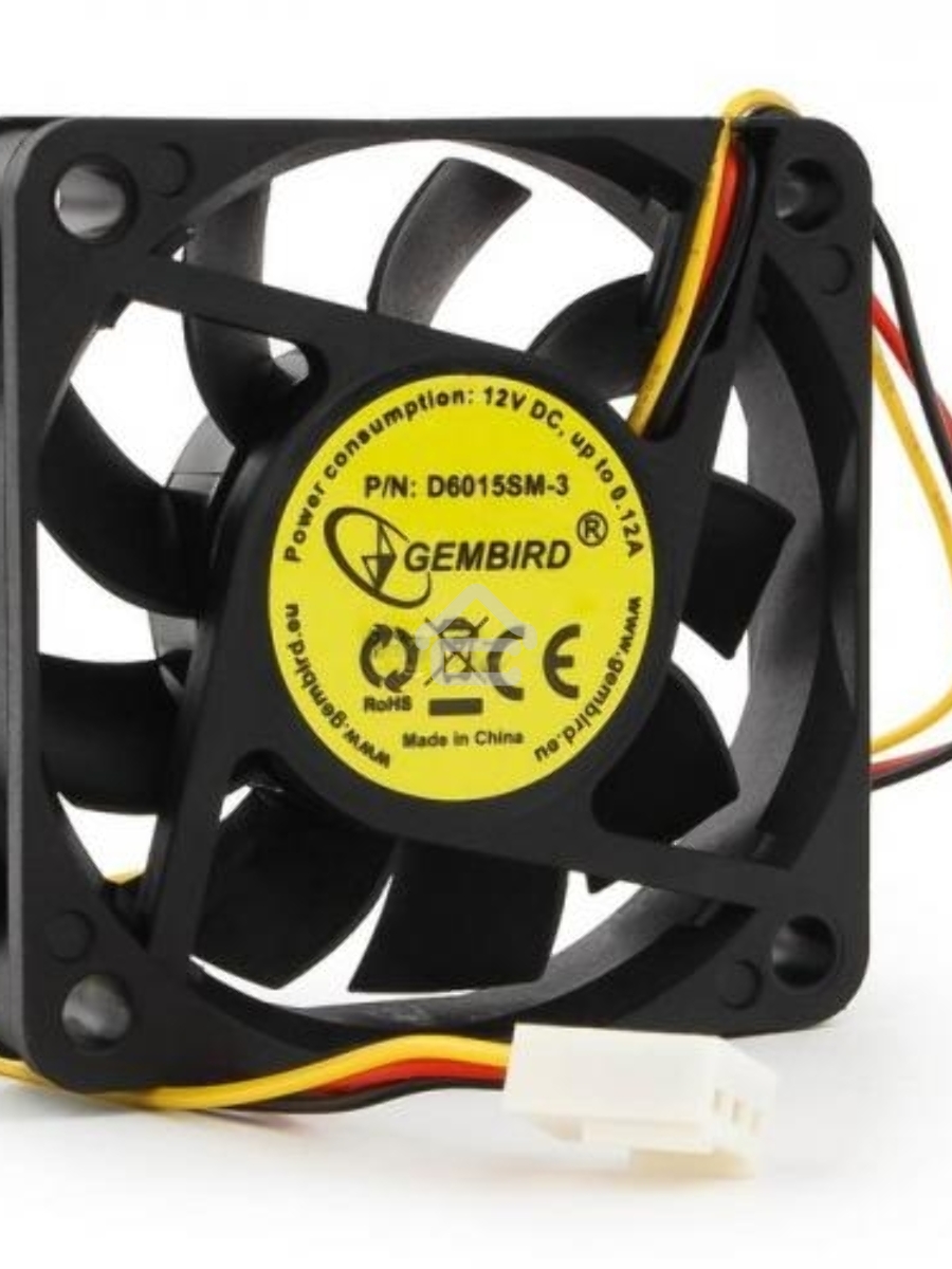 Вентилятор для корпуса Gembird D6015SM-3 черный, 60 мм, 4000 об/мин, 25 дБ, 3 pin