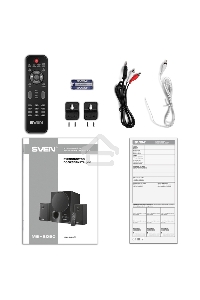 Акустическая система 2.1 SVEN MS-2080 / 70 Watt / ~220V 50Hz / FM-тюнер, USB/ SD, дисплей / BLUETOOTH / ПДУ / Black