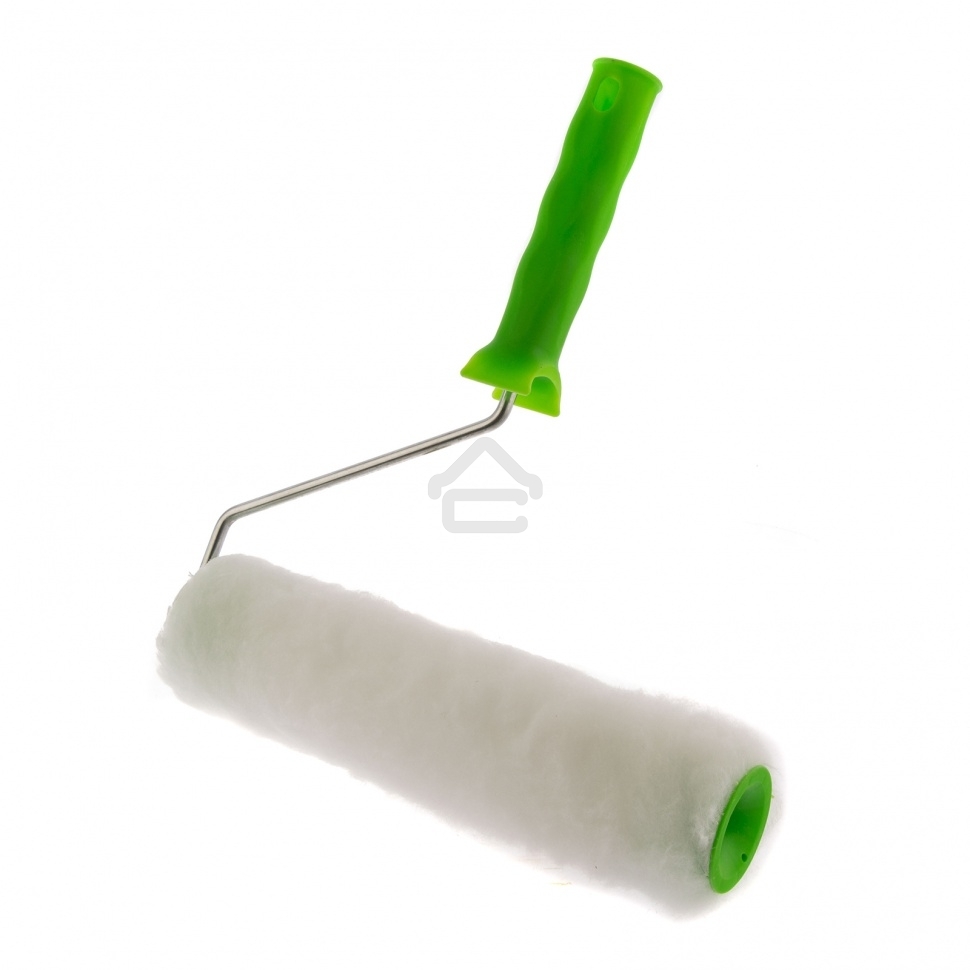 Валик ИСКУССТВЕННЫЙ МЕХ с ручкой, 250 мм,ворс 15 мм, D 48 мм, D руч. - 6 мм, полиэстер Сибртех