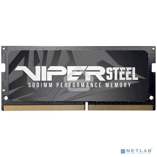 Оперативная память Patriot Viper Steel, DDR4, 8Gb (1x8Gb), 3200MHz, CL22, с радиатором, черный, SO-DIMM