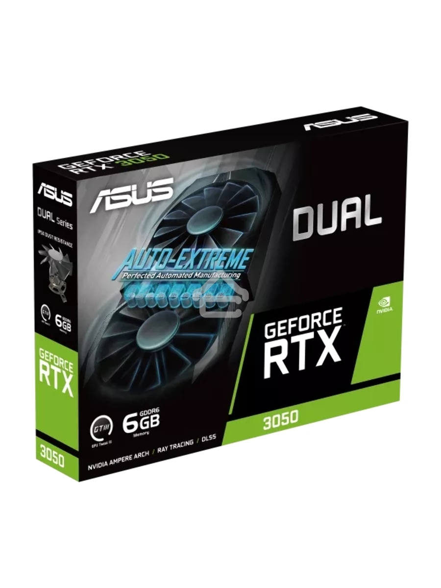 Видеокарта Asus DUAL-RTX3050-O6G NVIDIA GeForce RTX 3050 6Gb 96bit GDDR6 PCI-E 4.0 1507/14000 DVIx1 HDMIx1 DPx1 HDCP Ret
