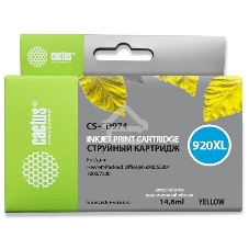 Картридж струйный Cactus CS-CD974 №920XL желтый (14,6 мл.) для HP Officejet 6000/6500/7000/7500