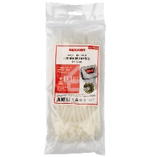 Хомут-стяжкa нейлоновая с тройным замком Rexant 200x4,8 мм, белая, упаковка 100 шт.