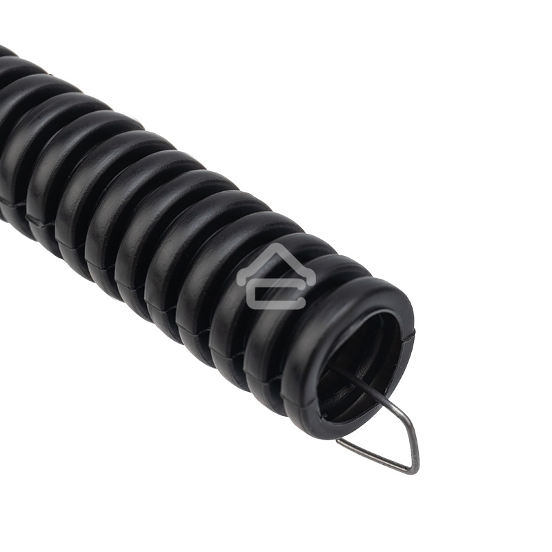 Труба гофрированная из ПНД, с зондом, черная, Ø20 мм, бухта 100 м/уп. Rexant