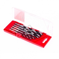 Набор сверл Matrix по дереву, 4-5-6-8-10 мм 5шт шестигран, хвостовик, пластиковый