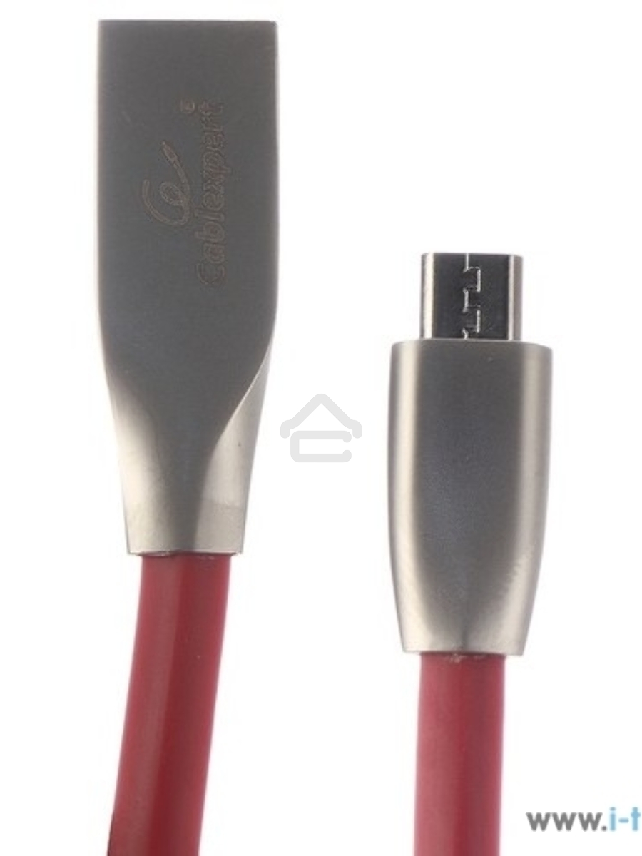Кабель USB 2.0 Cablexpert CC-G-mUSB01R-1M, AM/microB, серия Gold, длина 1м, красный, блистер