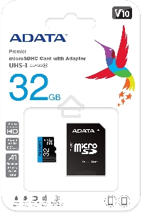 Флеш карта microSD 32GB ADATA microSDHC Class 10 UHS-I A1 100/20 MB/s (SD адаптер)