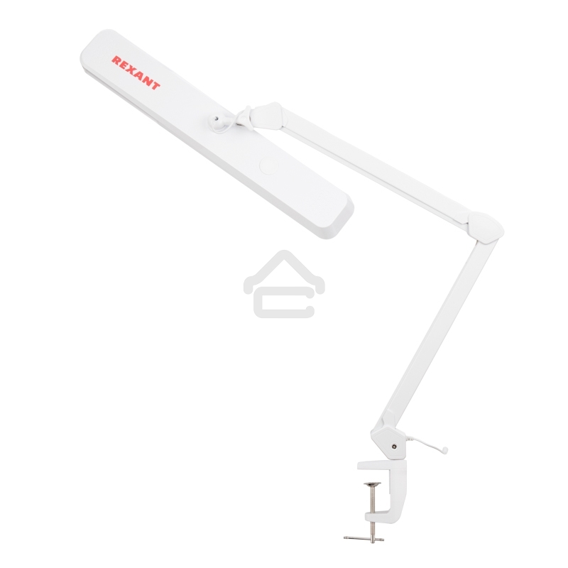 Лампа настольная бестеневая на струбцине Rexant ECO light, 324 SMD LED с диммером, теплый/холодный цвет свечения, белая