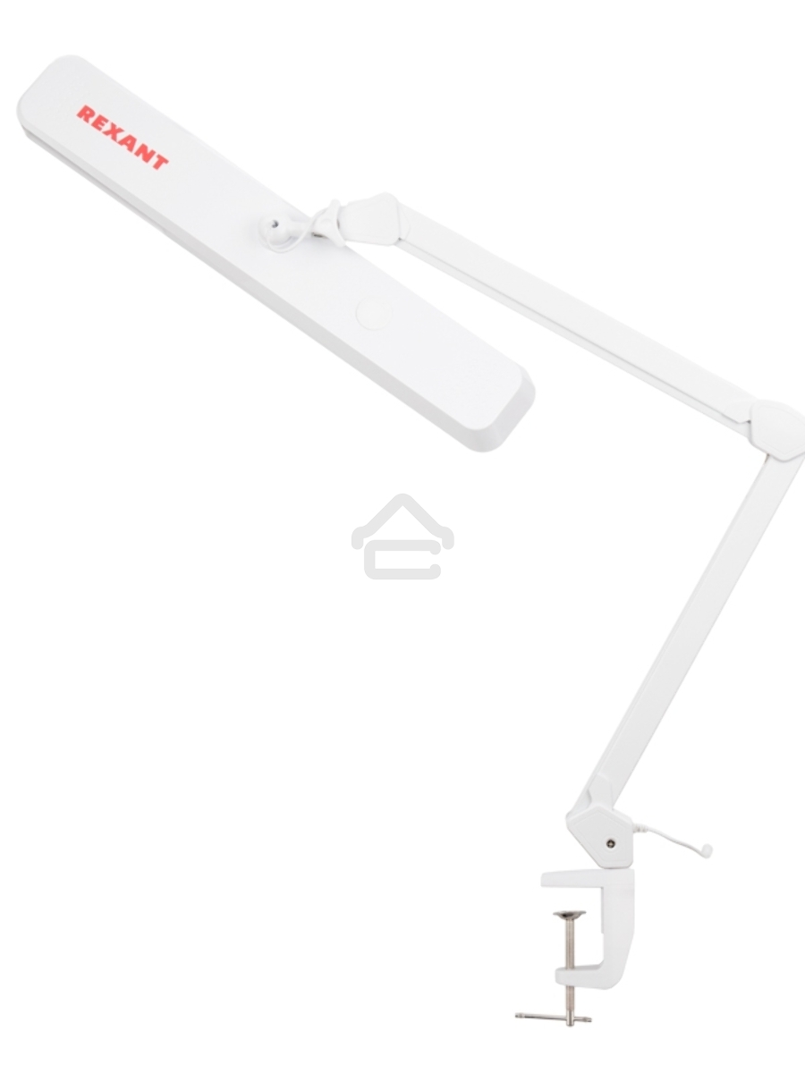 Лампа настольная бестеневая на струбцине Rexant ECO light, 324 SMD LED с диммером, теплый/холодный цвет свечения, белая