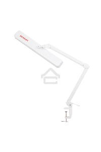 Лампа настольная бестеневая на струбцине REXANT ECO light, 324 SMD LED с диммером, теплый/холодный цвет свечения, белая