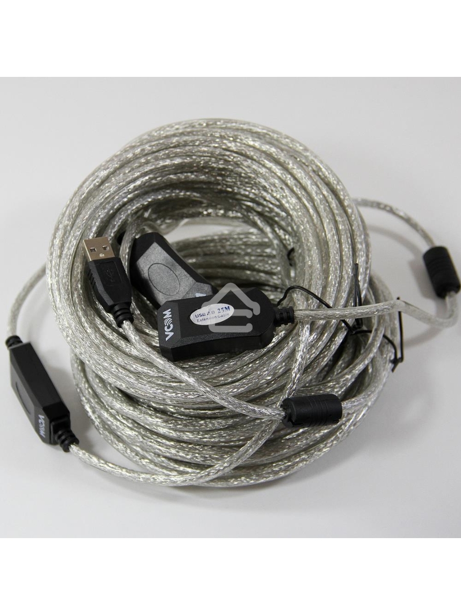 Кабель-адаптер VCOM VUS7049-25M USB2.0-repeater, удлинительный активный <Am-->Af> 25м
