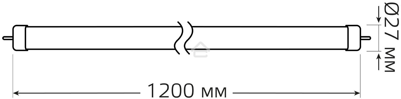 Лампа светодиодная Gauss Elementary T8 24Вт 4000К G13 2000лм 1200мм стекло