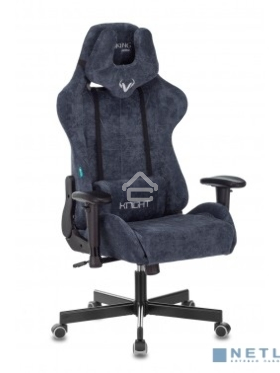 Кресло игровое Бюрократ VIKING KNIGHT LT27 FABRIC синий крестовина металл/пластик