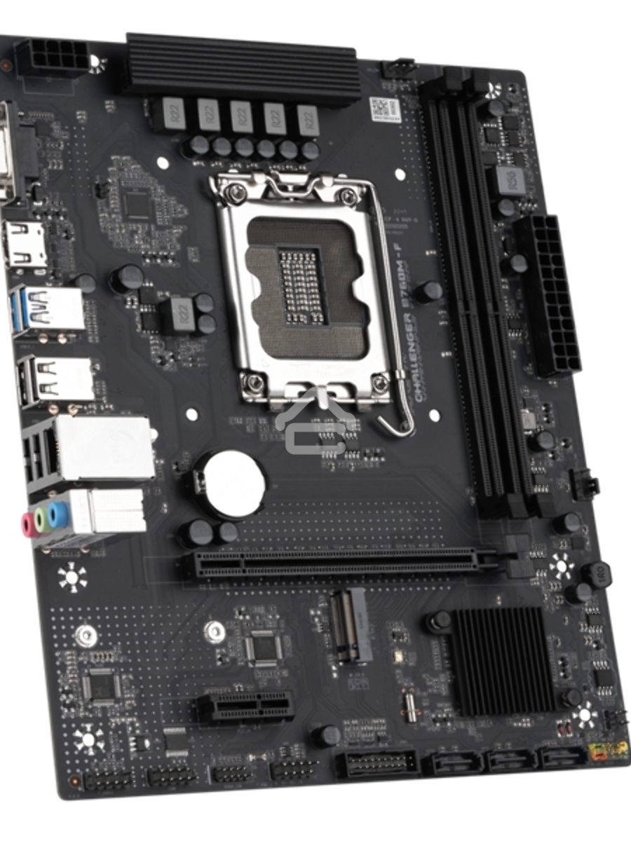 Материнская плата Maxsun Challenger B760M-F, LGA 1700, Intel B760, 2xDDR4, 3xSATA III, 2xM.2, 1xPCIe 4.0 x16, 1xHDMI, 1xVGA, 1xRJ-45 1Gb LAN, 2xUSB 3.2 Gen 1, 4xUSB 2.0, 3x3.5 мм, 5.1, mATX