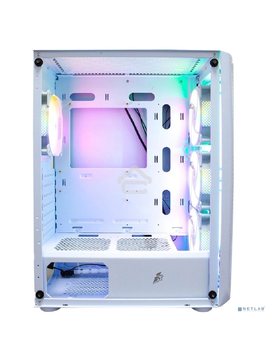 Корпус 1STPLAYER FIREBASE X4 White / ATX, TG / 4x120mm LED fans inc. / X4-WH-4F1-W