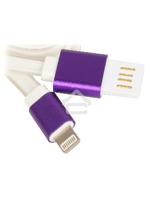 Кабель Gembird  USB 2.0 Cablexpert CC-ApUSBp1m, AM/Lightning 8P, 1м, силиконовый шнур, разъемы фиолетовый металлик, пакет