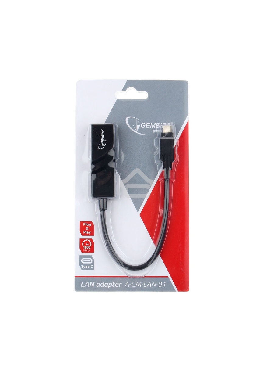 Сетевой адаптер Ethernet Gembird A-CM-LAN-01 USB C-type - Fast Ethernet adapter