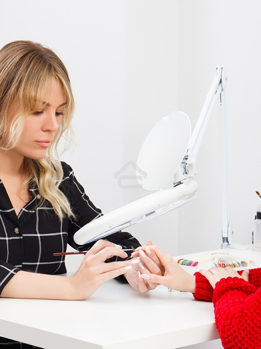 Лупа на струбцине Rexant, круглая, 5D, с подсветкой 108 LED, белая