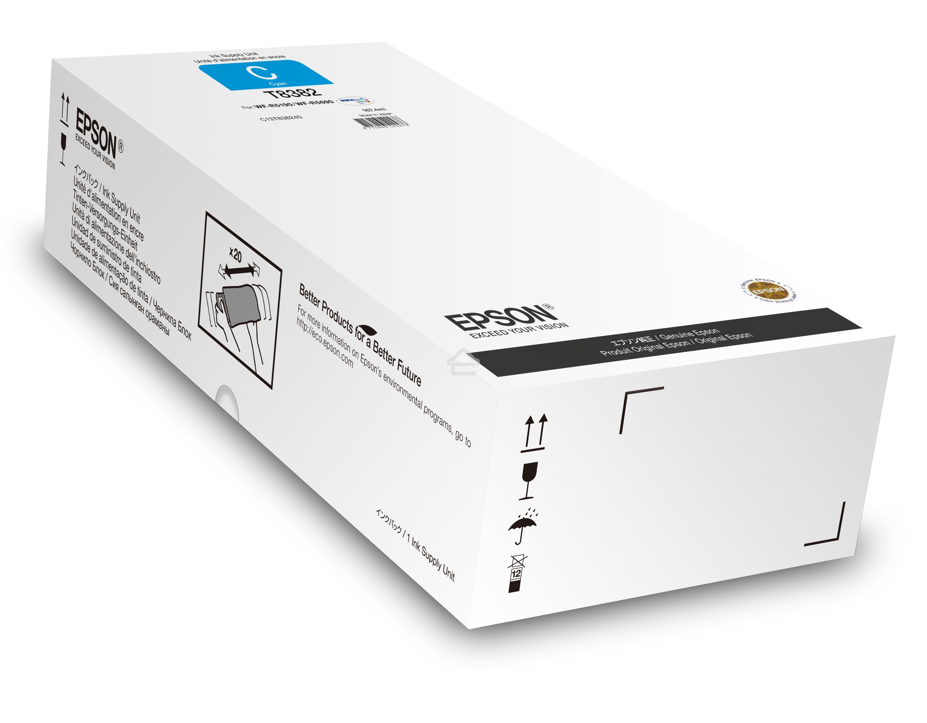 Картридж струйный Epson C13T838240 голубой (20 000 стр. 167.4 мл) для WorkForce WF-R5190DTW WF-R5190, WF-R5690DTWF WF-R5690