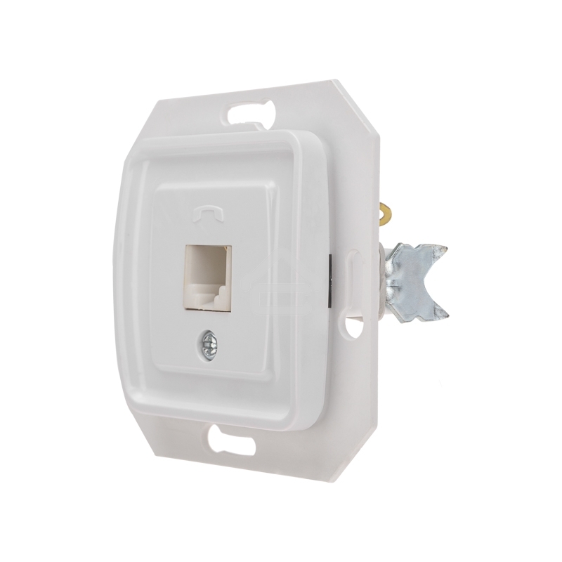 Розетка телефонная Kranz RJ11 DEA с/у мех. бел