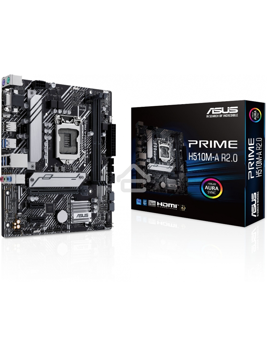Материнская плата ASUS PRIME H510M-A R2.0, LGA 1200, Intel H470, 2xDDR4, 4xSATA, 1xM.2, 1xPCI-E 4.0 x16, 2xPCI-E x1, 1xHDMI, 1xDP, 1xVGA, 4xUSB-A 3.2 Gen 1, 2xUSB-A 2.0, 1x 1Gb LAN, 3x3.5 мм, 7.1, Micro-ATX
