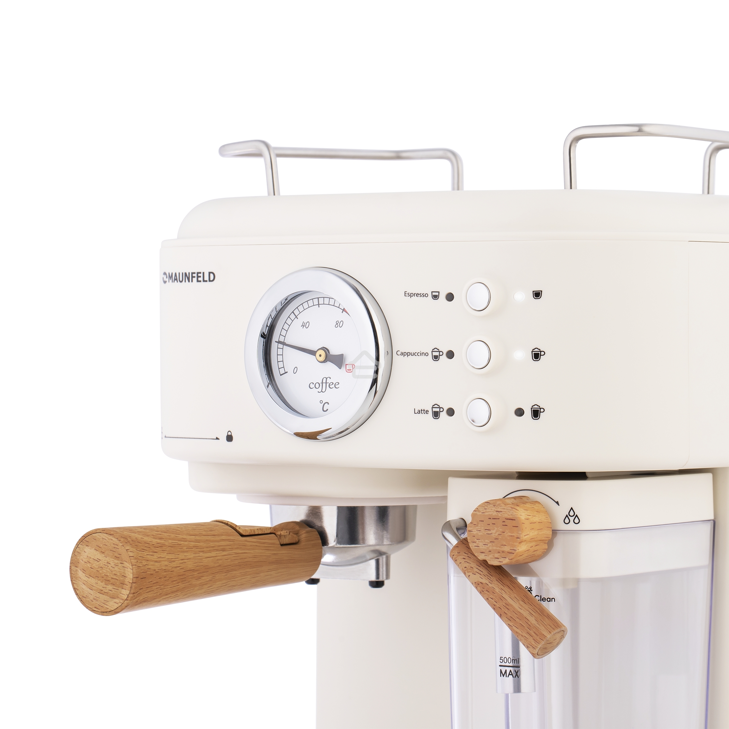 Кофеварка рожковая Maunfeld MF-737BG PRO бежевый, исп. кофе - молотый, 1.5 л, 1250 Вт, 15 Бар.