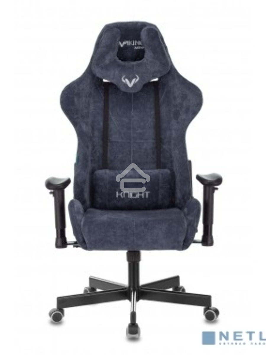 Кресло игровое Бюрократ VIKING KNIGHT LT27 FABRIC синий крестовина металл/пластик