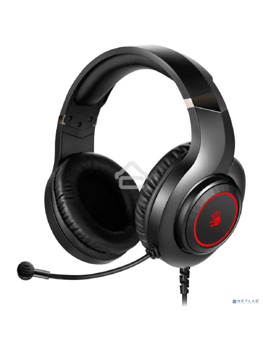 Наушники с микрофоном A4 Bloody G220S черный 2м мониторные USB оголовье (G220S USB/ BLACK)
