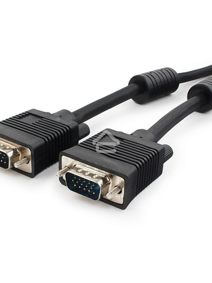 Кабель VGA Premium Cablexpert CC-PPVGA-10-B, 15M/15M, 3.0м, черный, тройной экран, феррит.кольца, пакет