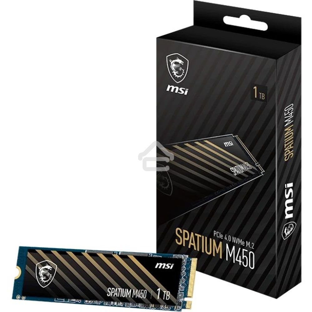 Накопитель SSD MSI SPATIUM M450, 1Tb, PCIe 4.0 x4, M.2 2280, NVMe, R/W 3400/2400