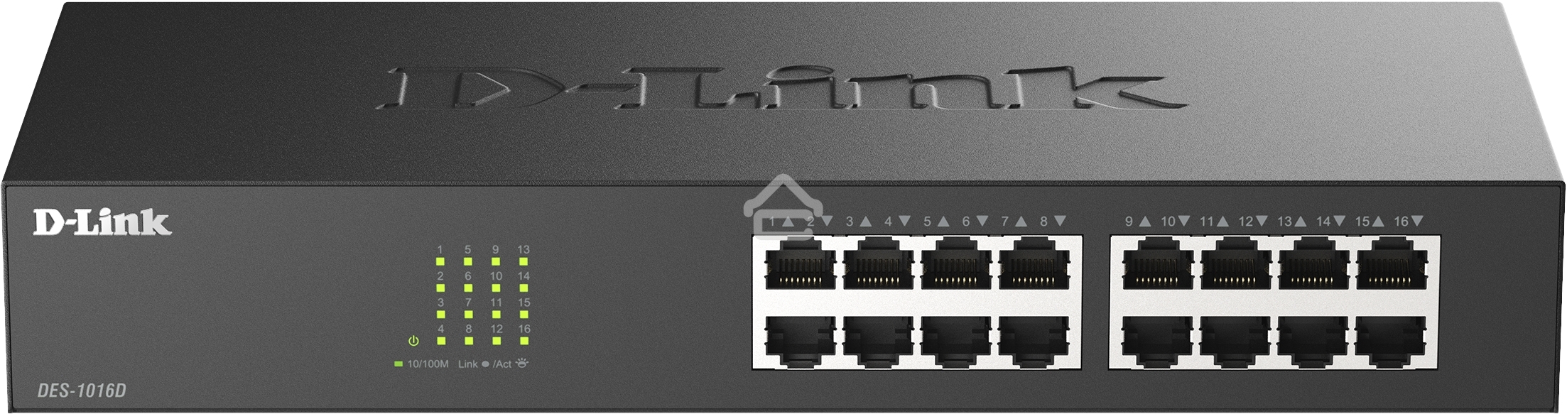 Неуправляемый коммутатор D-Link DES-1016D/I1A с 16 портами 10/100Base-TX
