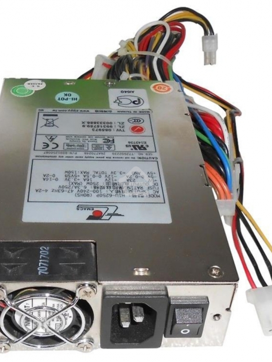 Блок питания EMACS H1U-6250P 1U 250W, 1U Single (ШВГ=100*40,5*155мм), 70%, Активный PFC, OEM