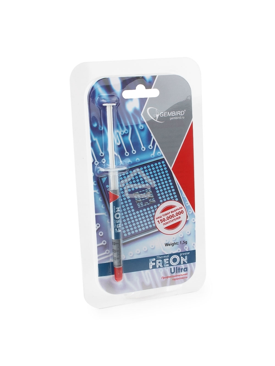 Термо паста Gembird FreOn Ultra GF-21-1.5 для радиаторов, 1,5гр, шприц
