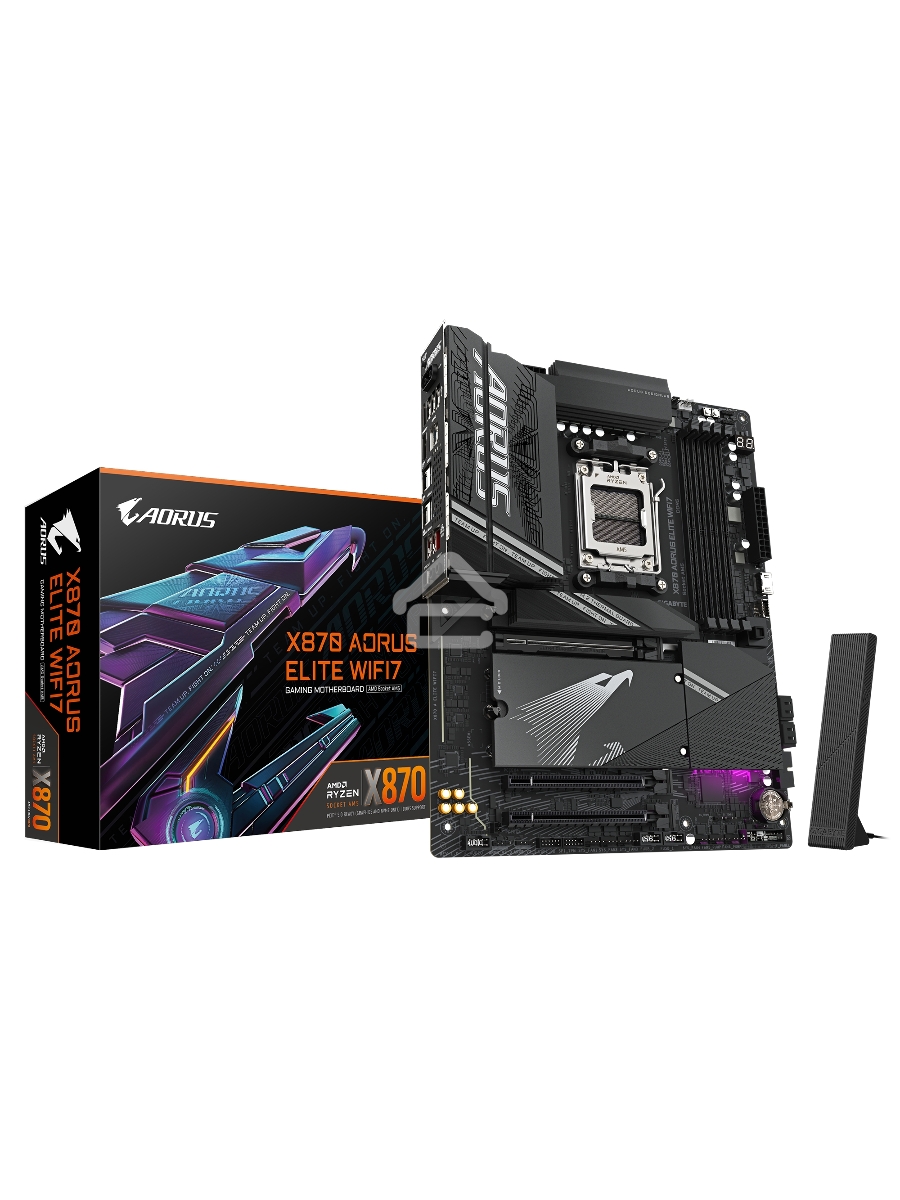 Материнская плата Gigabyte X870 AORUS ELITE WIFI7, AM5, AMD X870, 4xDDR5, 4xSATA, 4xM.2, 1xPCI-E 5.0 x16, 1xPCI-E 4.0 x4, 1xPCI-E 3.0 x2, 1xHDMI, 1x 2.5Gb LAN, 4xUSB-A 3.2 Gen 1, 2xUSB-A 3.2 Gen 2, 4xUSB-A 2.0, 2xUSB-C 4.0, 2x3.5 мм, 7.1, ATX