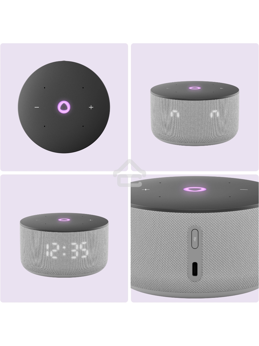 Умная колонка Yandex Станция Мини 3 Алиса серый 12W 1.0 BT/Wi-Fi