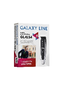 Набор для стрижки Galaxy Line GL 4154,  черный с серебристым, аккумуляторный, лезвия из япон. нержав. стали, индикатор работы и заряда, вр. непрер. раб. 45 мин, регулировка длины стрижки (2; 5; 10; 15мм), нож шириной 41 мм, триммер шир. 25 мм, головка вра