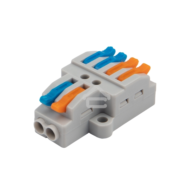 Клемма соединительная многоразовая быстрозажимная разветвительная, с монтажной площадкой (2х2) (50 шт./уп.) Rexant