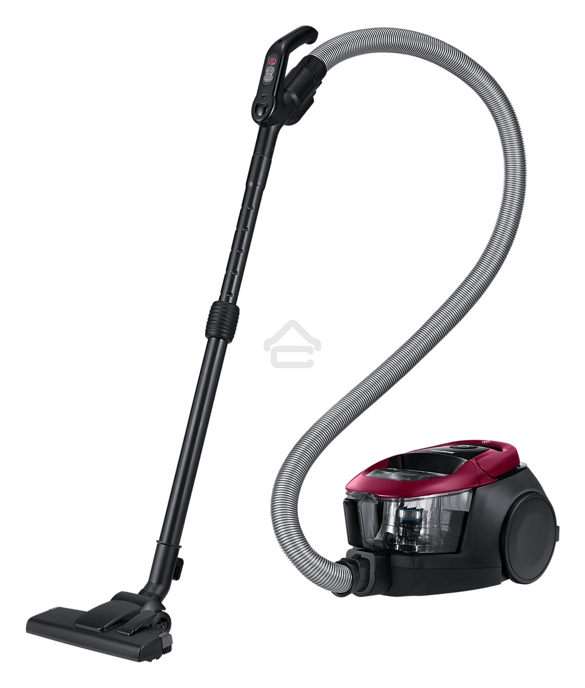 Пылесос Samsung VC18M31A0HP бордовый/черный, 380/1800 Вт, уборка сухая, пылесборник контейнер 2 л