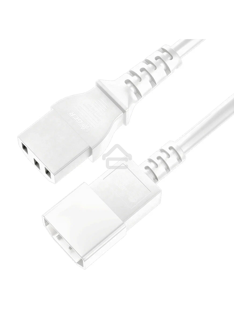 Кабель питания удлинитель GCR С13 - С14, 3*0.75mm, 2.0m, белый