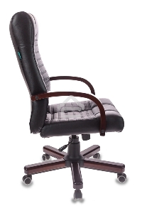 Кресло руководителя Бюрократ KB-10/WALNUT черный, искусственная кожа, крестовина металл