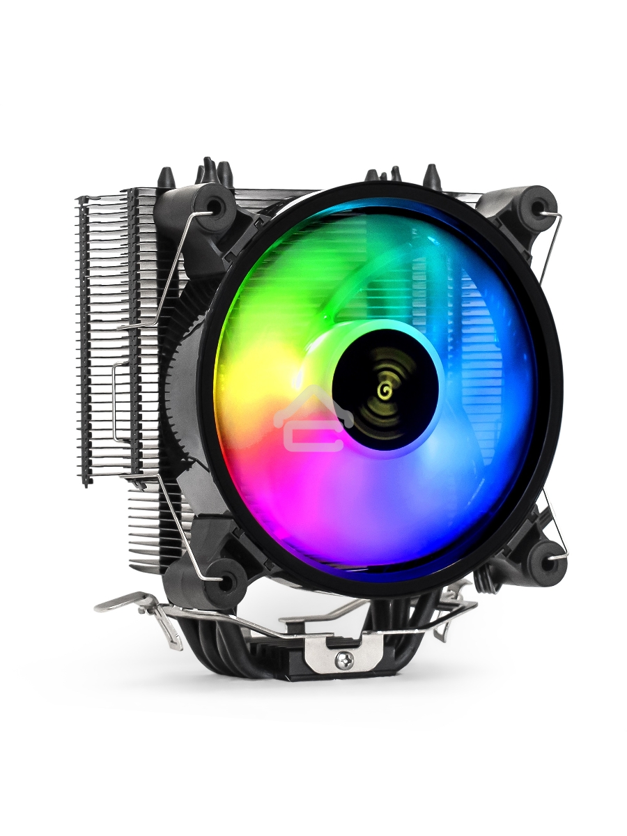 Кулер для процессора ExeGate Dark Magic EXX400V2-PWM.RGB серебристый, 120 мм, алюминий/медь, 2100 об/мин, 24 дБ, 4 pin, 140 Вт, 155 мм