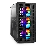 Компьютерный корпус Miditower ExeGate EVO-5001A (ATX, без БП, 2*USB+1*USB3.0+HD Audio, черный, 3 вент.12см с RGB подсветкой, боковая панель - закаленное стекло)