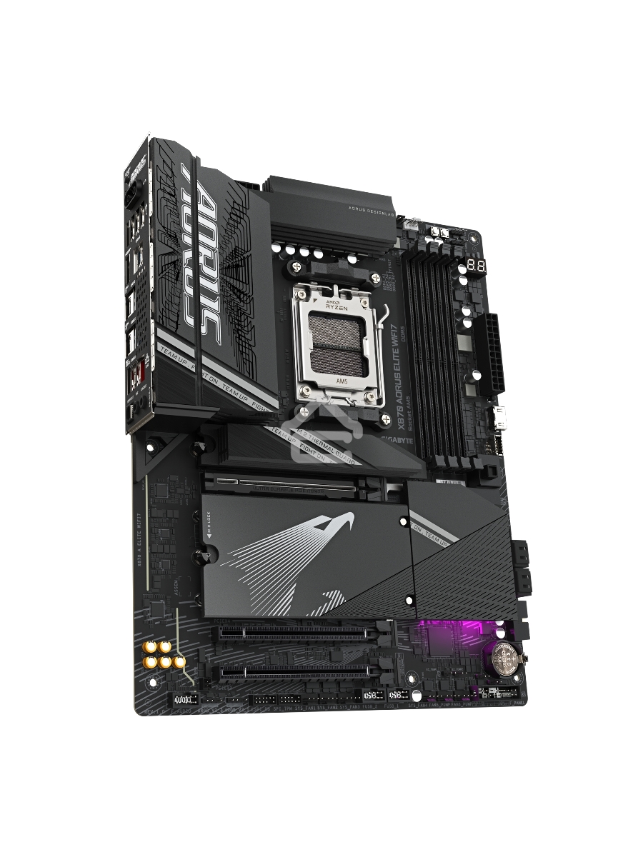 Материнская плата Gigabyte X870 AORUS ELITE WIFI7, AM5, AMD X870, 4xDDR5, 4xSATA, 4xM.2, 1xPCI-E 5.0 x16, 1xPCI-E 4.0 x4, 1xPCI-E 3.0 x2, 1xHDMI, 1x 2.5Gb LAN, 4xUSB-A 3.2 Gen 1, 2xUSB-A 3.2 Gen 2, 4xUSB-A 2.0, 2xUSB-C 4.0, 2x3.5 мм, 7.1, ATX