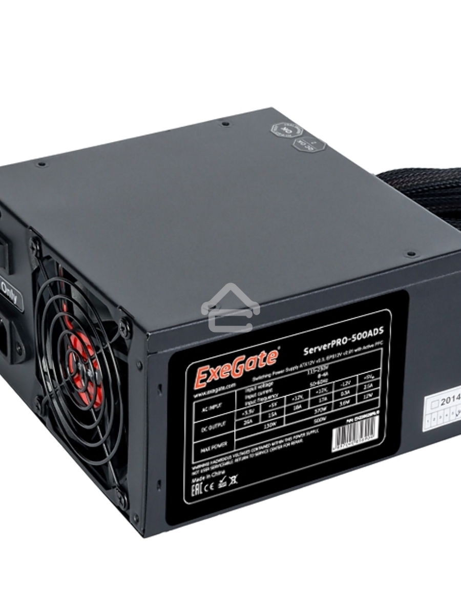 Серверный блок питания Exegate ServerPRO-500ADS (EX235029RUS), 500Вт, 2х80мм, черный
