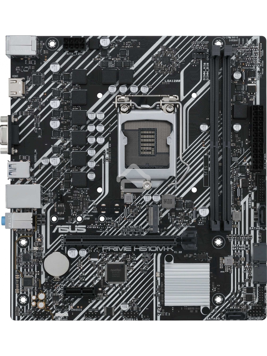 Материнская плата ASUS PRIME H510M-K, LGA 1200, Intel H510, 2xDDR4, 4xSATA, 1xM.2, 1xPCIe 4.0 x16, 1xPCIe x1, 1xHDMI, 1xVGA, 2xUSB-A 3.2 Gen 1, 4xUSB-A 2.0, 1x 1Gb LAN, 3x3.5 мм, 7.1, mATX