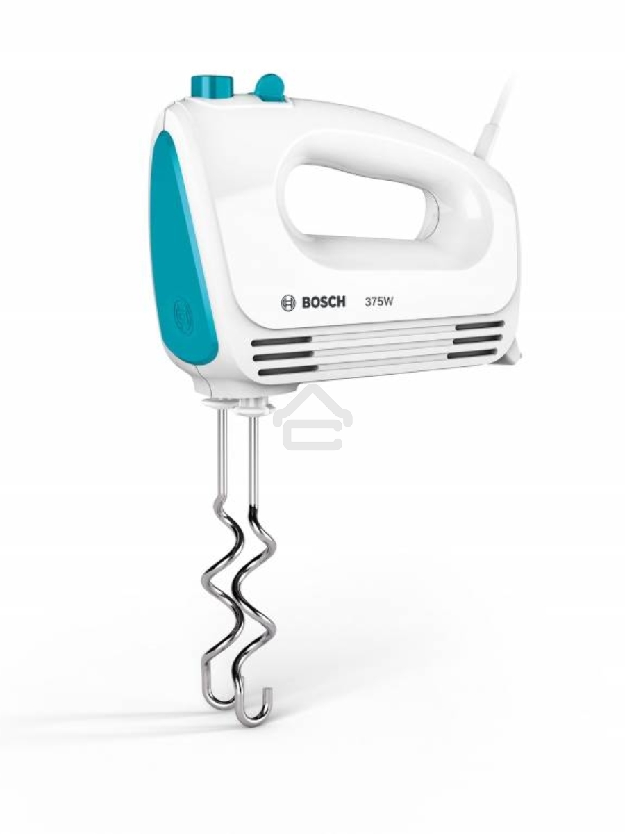 Миксер Bosch MFQ2210D , 375 Вт, цвет: белый/ голубой, 4 скорости+ импульс.режим, 2 крюка+ 2 венчика