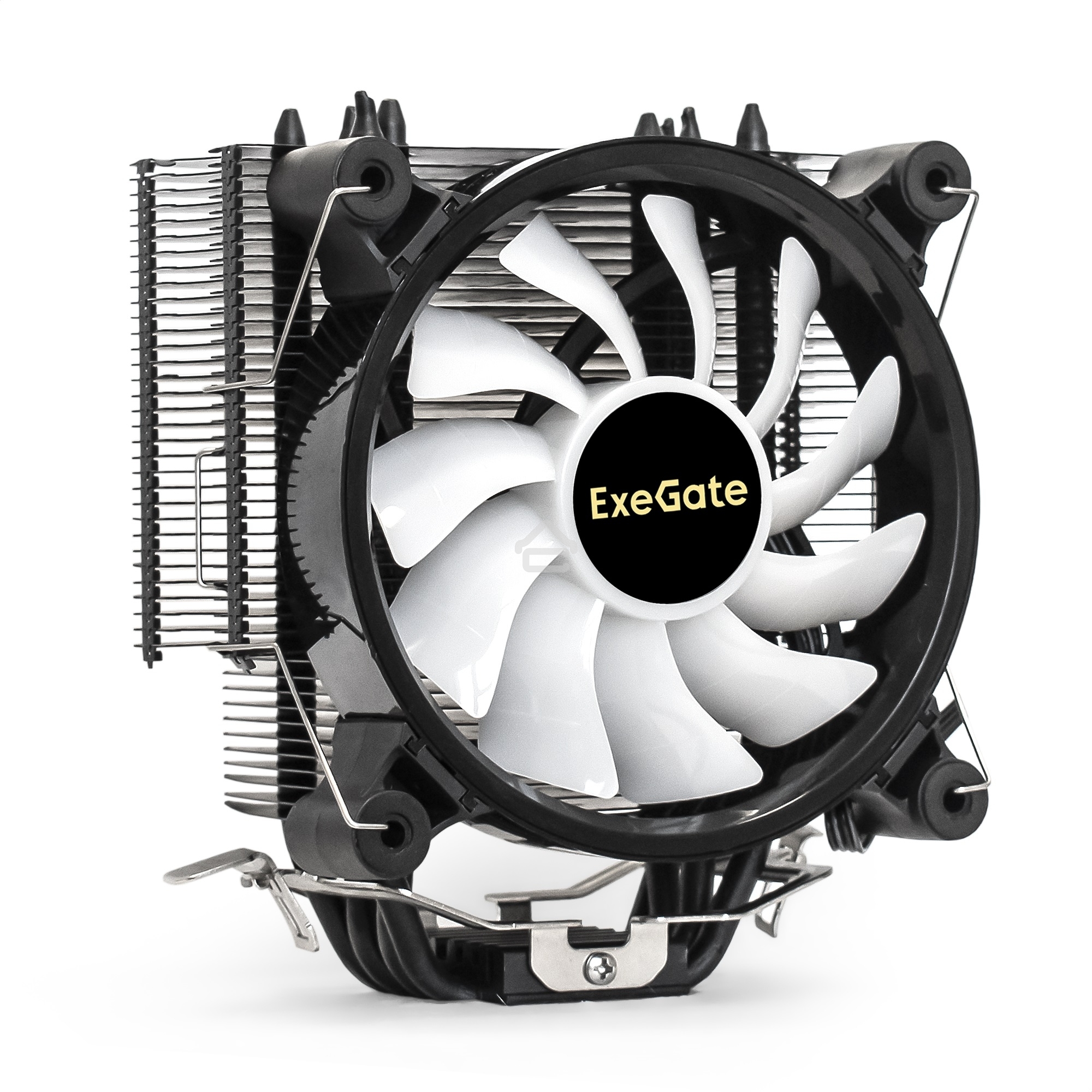 Кулер для процессора ExeGate Dark Magic EXX400V2-PWM.RGb серебристый, 120 мм, алюминий/медь, 2100 об/мин, 24 дБ, 4 pin, 140 Вт, 155 мм