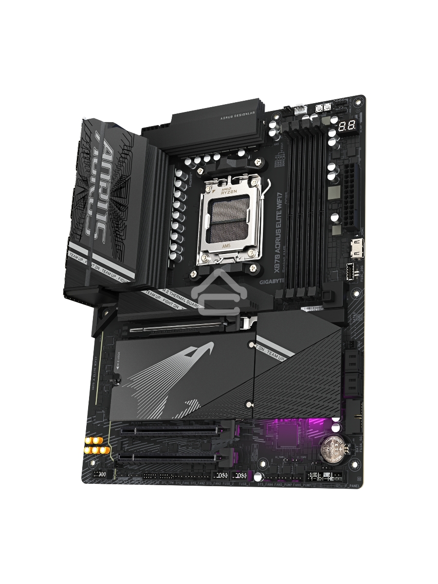 Материнская плата Gigabyte X870 AORUS ELITE WIFI7, AM5, AMD X870, 4xDDR5, 4xSATA, 4xM.2, 1xPCI-E 5.0 x16, 1xPCI-E 4.0 x4, 1xPCI-E 3.0 x2, 1xHDMI, 1x 2.5Gb LAN, 4xUSB-A 3.2 Gen 1, 2xUSB-A 3.2 Gen 2, 4xUSB-A 2.0, 2xUSB-C 4.0, 2x3.5 мм, 7.1, ATX