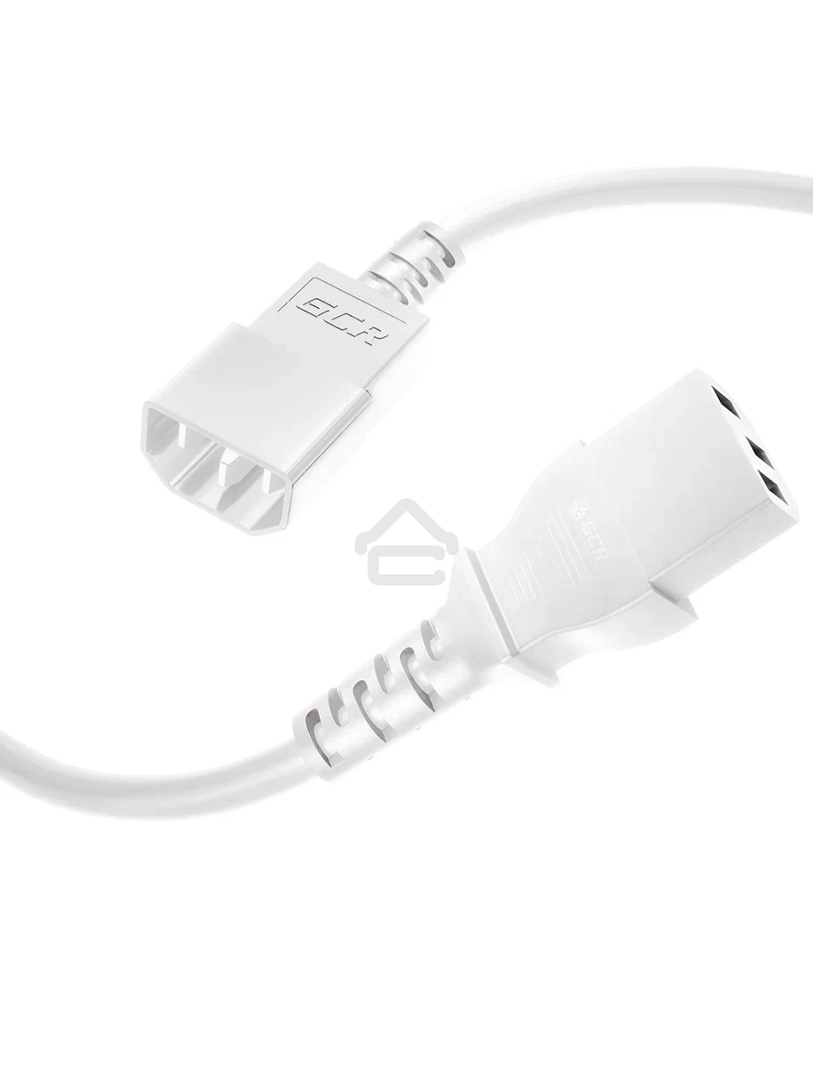 Кабель питания удлинитель GCR С13 - С14, 3*0.75mm, 2.0m, белый
